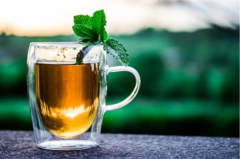 Weight Losing Tricks Green Tea in Sun Set